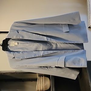 Light blue open front blazer
